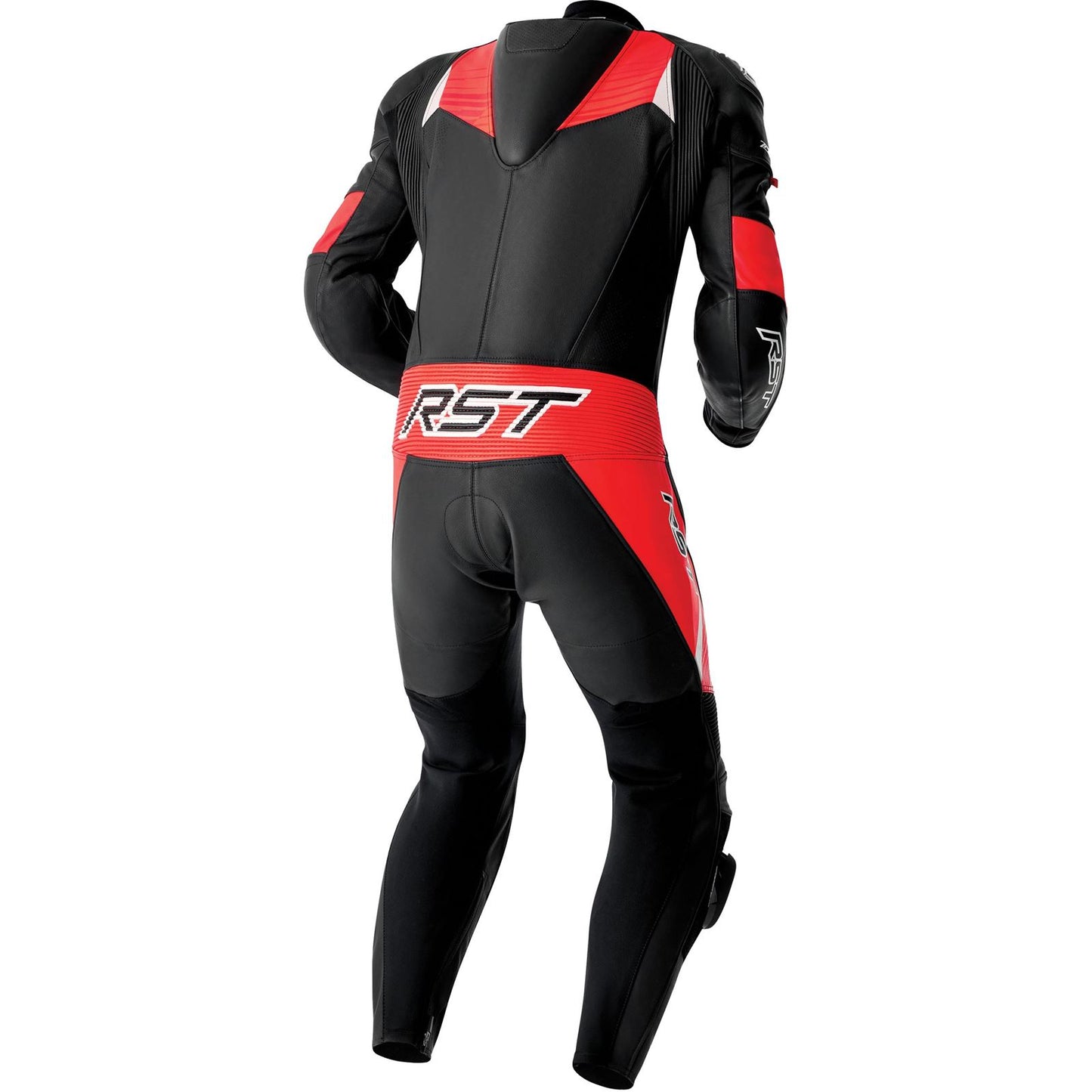 RST Moto Tractech EVO D3O Motorcycle Leather Suit - Black/Flo Red_1838522