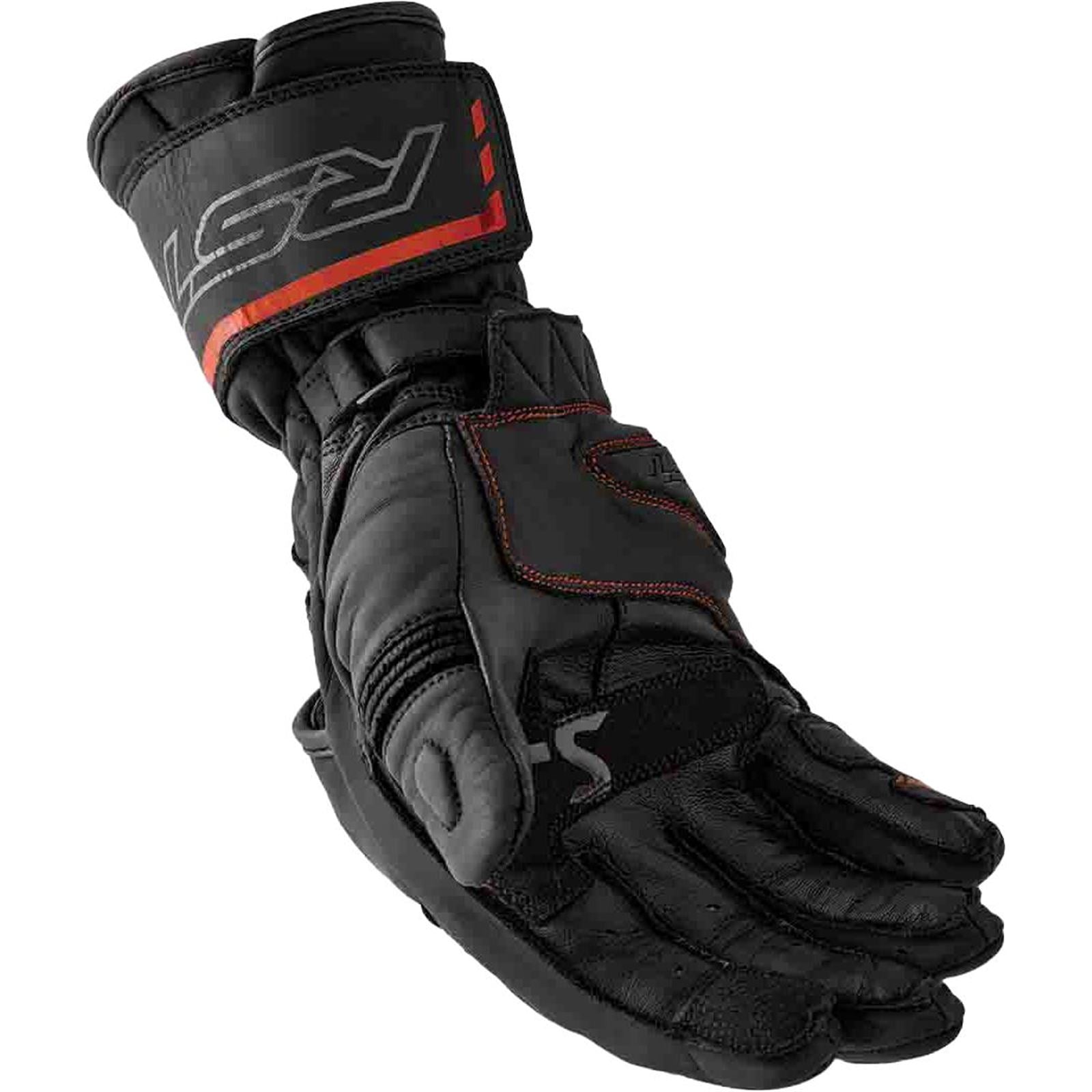 RST Moto S1 D3O Leather Gloves - Black/Red_1837182