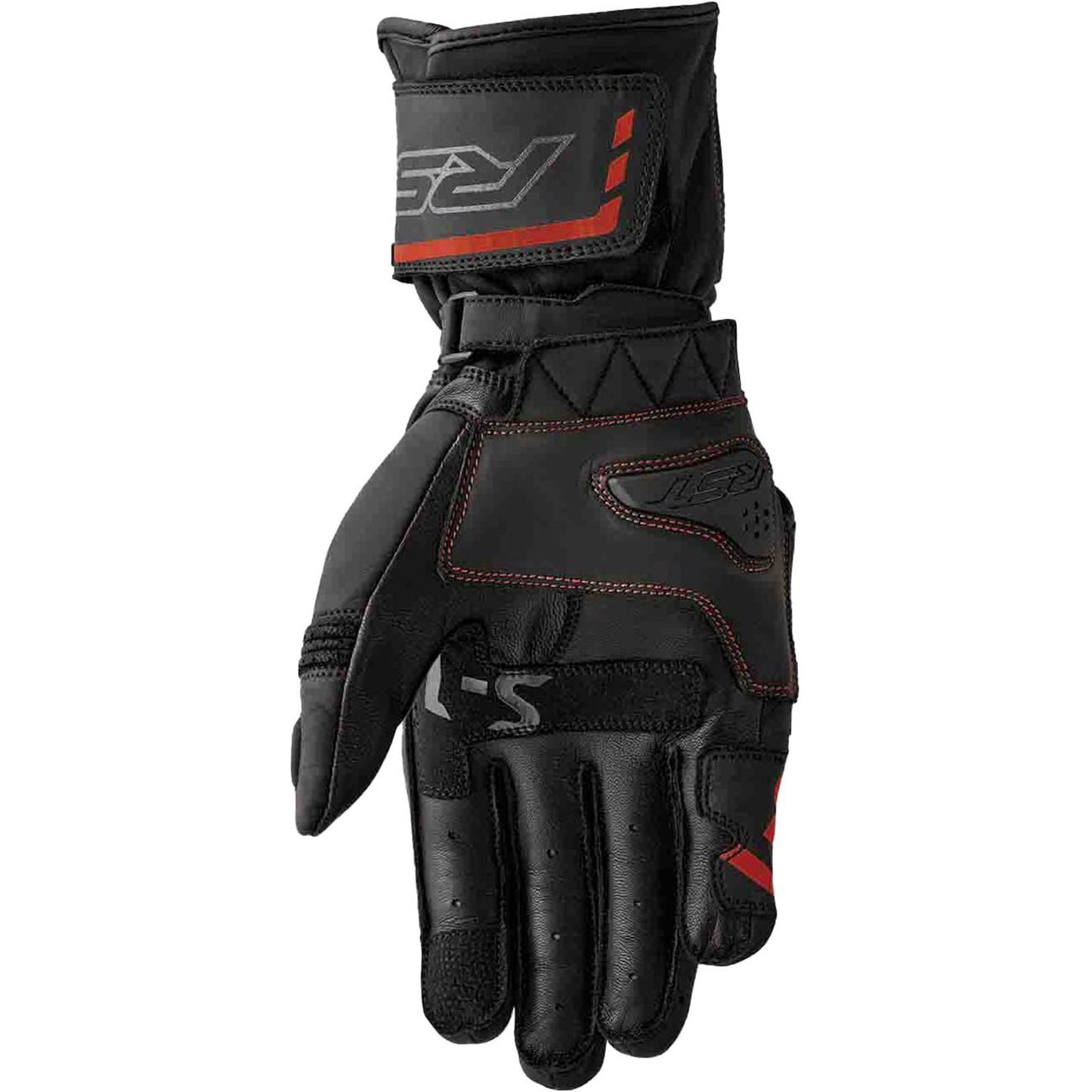 RST Moto S1 D3O Leather Gloves - Black/Red_1837611