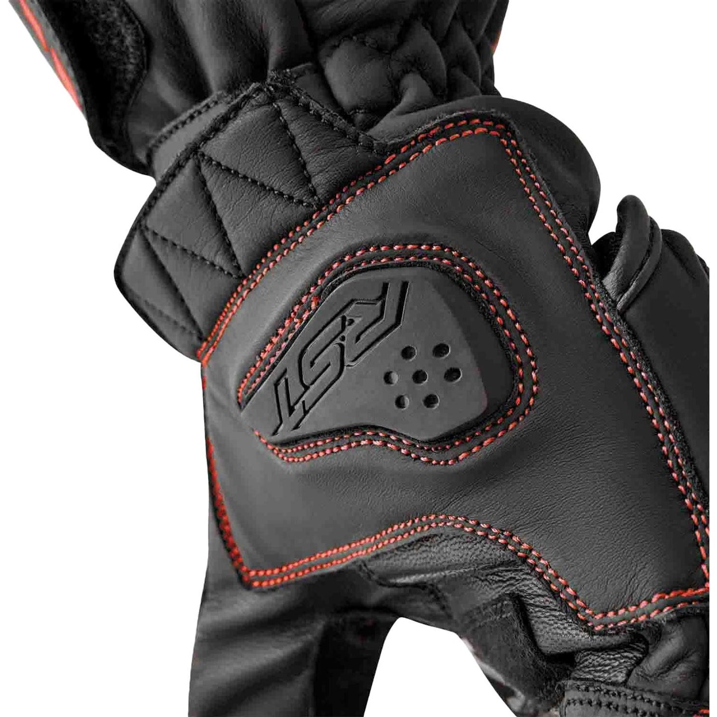 RST Moto S1 D3O Leather Gloves - Black/Red_1839005