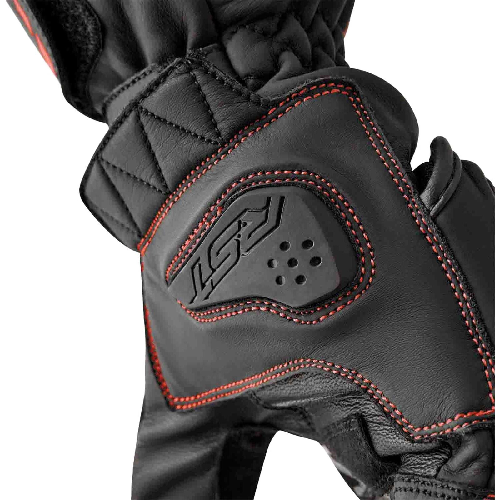 RST Moto S1 D3O Leather Gloves - Black/Red_1839005