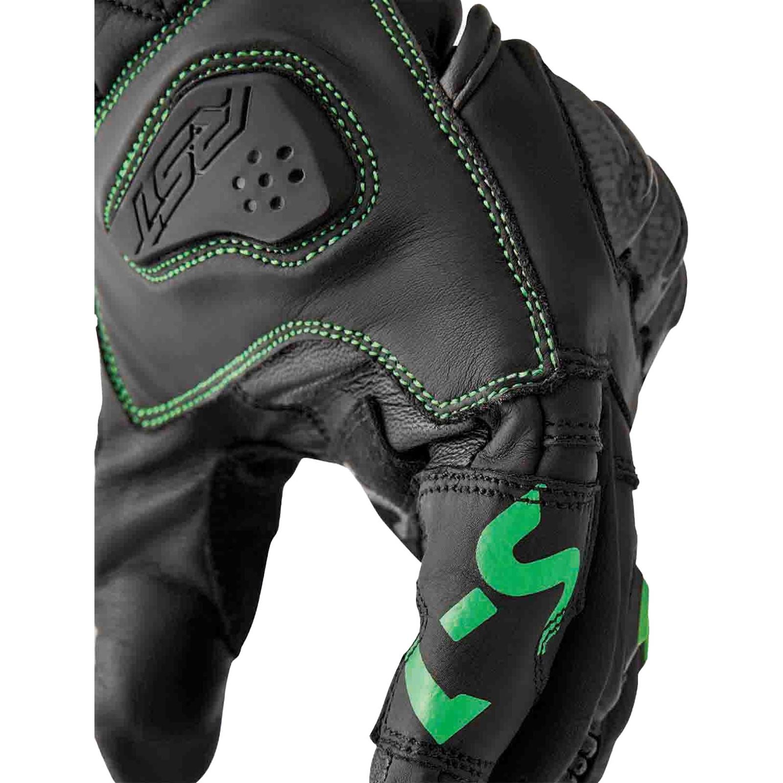 RST Moto S1 D3O Leather Gloves - Black/Flo-Green_1837132