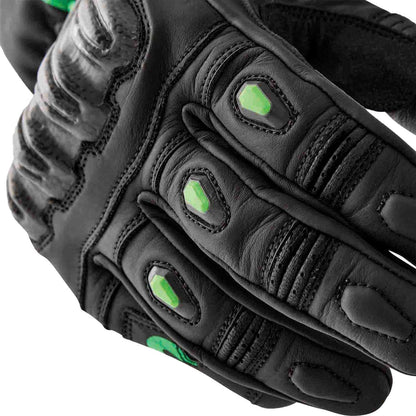 RST Moto S1 D3O Leather Gloves - Black/Flo-Green_1837382