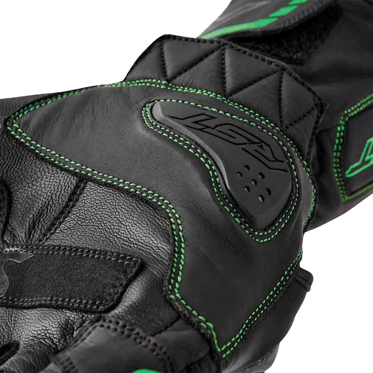 RST Moto S1 D3O Leather Gloves - Black/Flo-Green_1837493