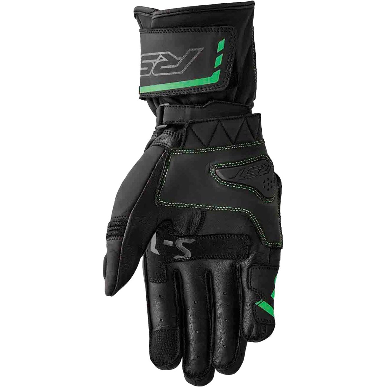 RST Moto S1 D3O Leather Gloves - Black/Flo-Green_1838450
