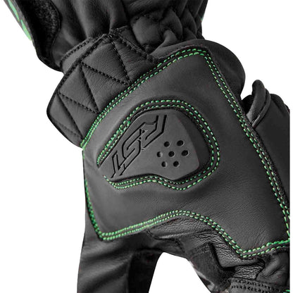 RST Moto S1 D3O Leather Gloves - Black/Flo-Green_1838378