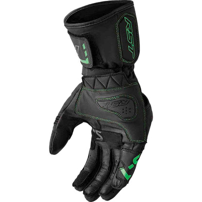 RST Moto S1 D3O Leather Gloves - Black/Flo-Green_1839210