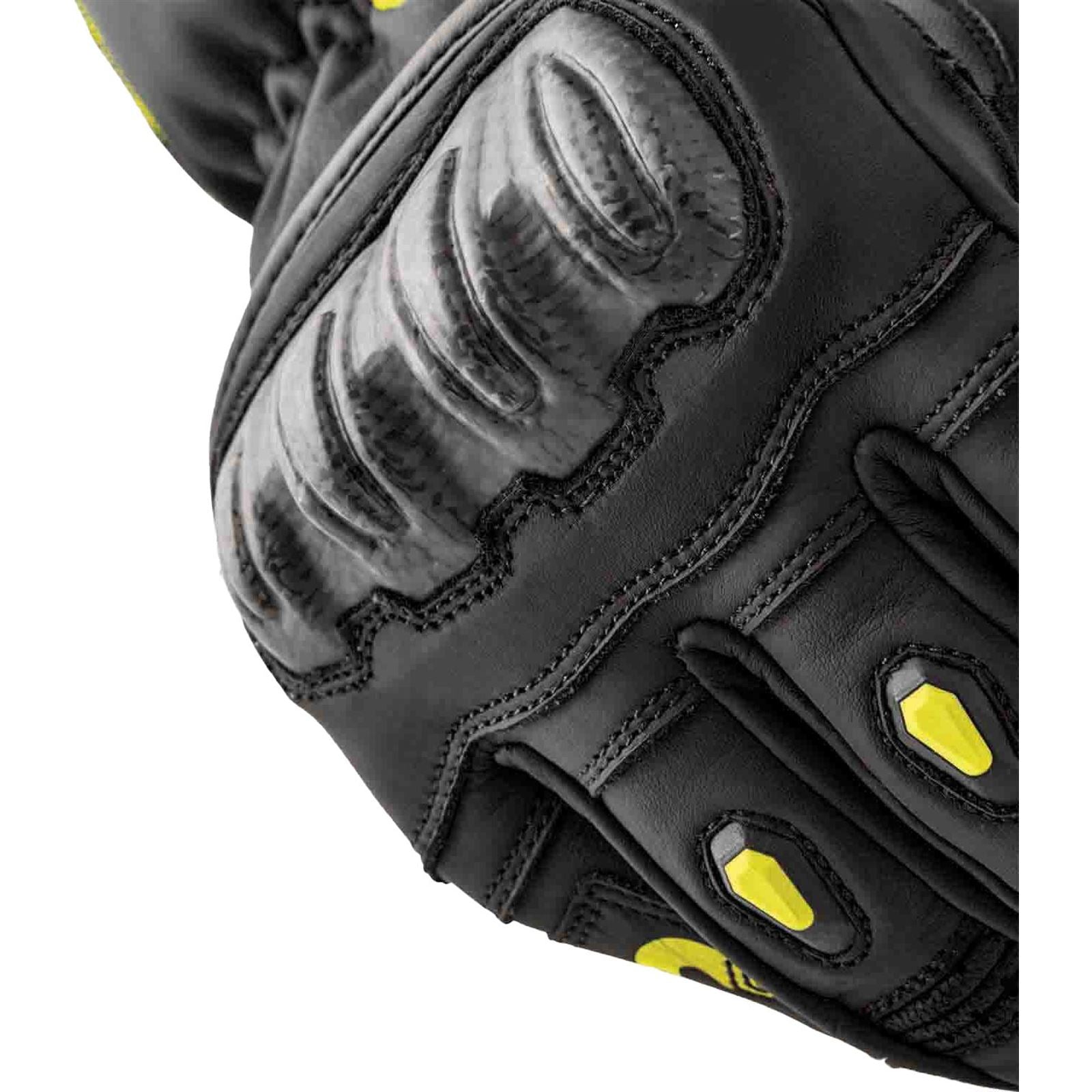 RST Moto S1 D3O Leather Gloves - Black/Flo-Yellow_1839384
