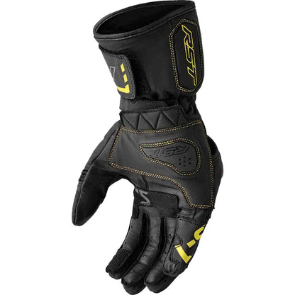 RST Moto S1 D3O Leather Gloves - Black/Flo-Yellow_1837212