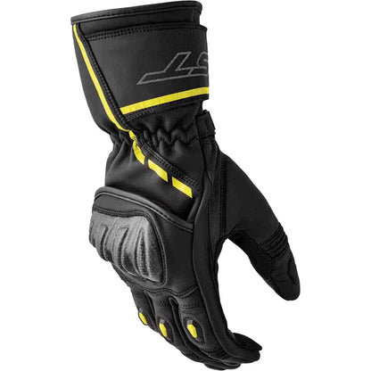 RST Moto S1 D3O Leather Gloves - Black/Flo-Yellow_1837381