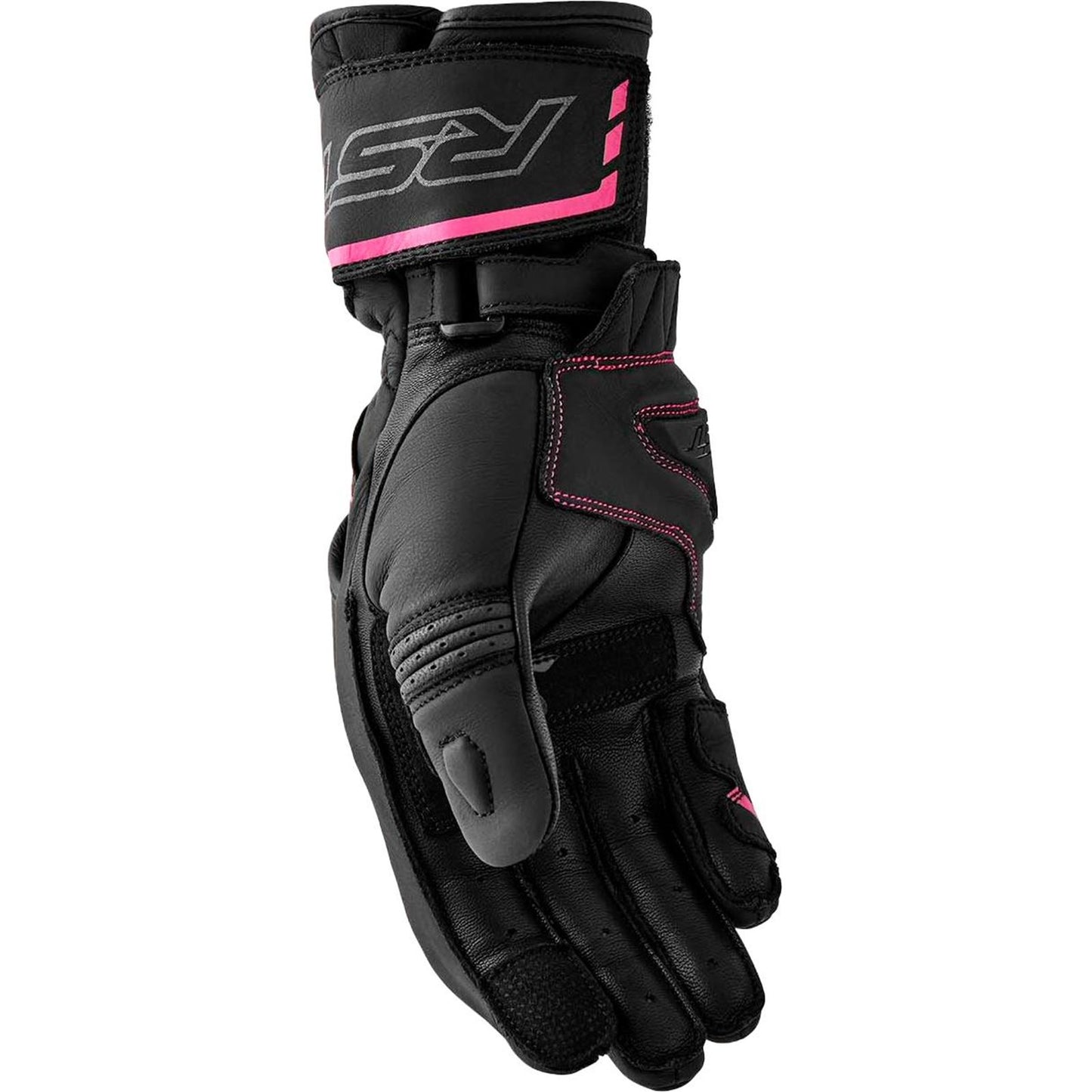 RST Moto S1 D3O Ladies Leather Gloves - Black/Pink_1837287