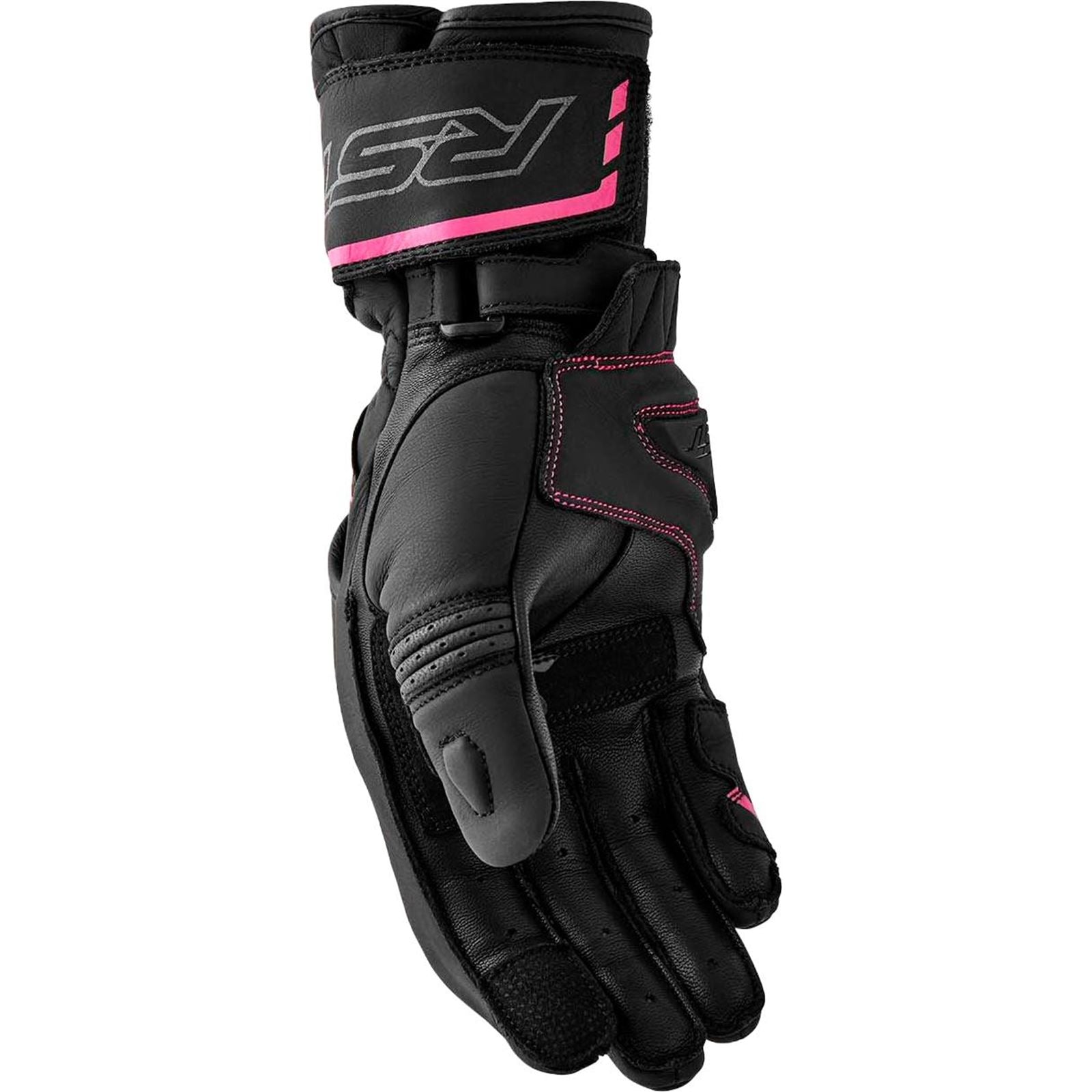 RST Moto S1 D3O Ladies Leather Gloves - Black/Pink_1837287