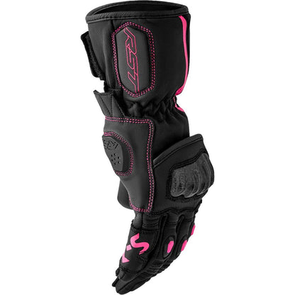 RST Moto S1 D3O Ladies Leather Gloves - Black/Pink_1839254