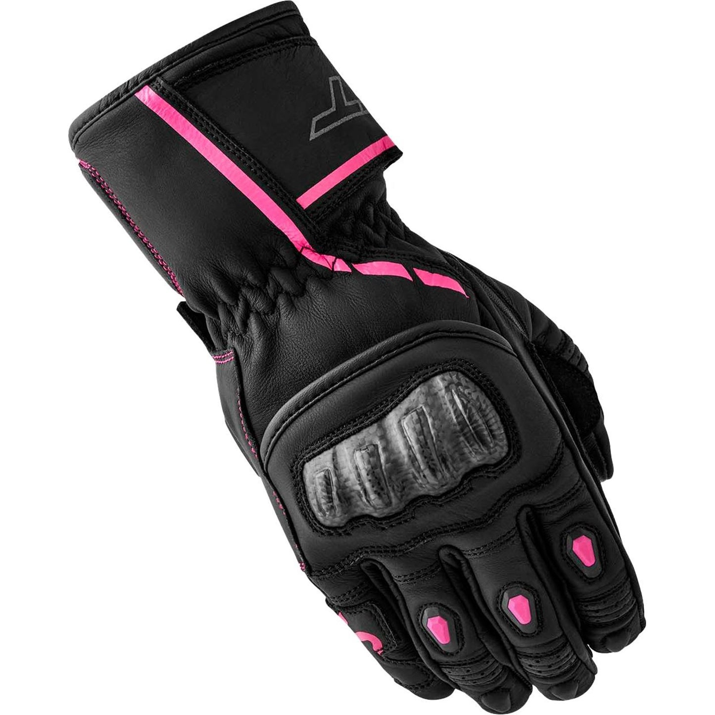 RST Moto S1 D3O Ladies Leather Gloves - Black/Pink_1837468