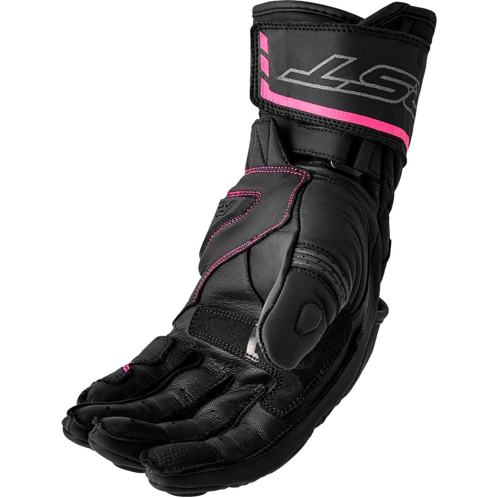 RST Moto S1 D3O Ladies Leather Gloves - Black/Pink_1838574