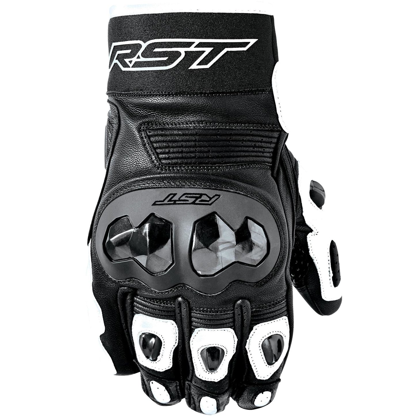 RST Moto Freestyle 3 D3O Leather Gloves - Black/White_1838940