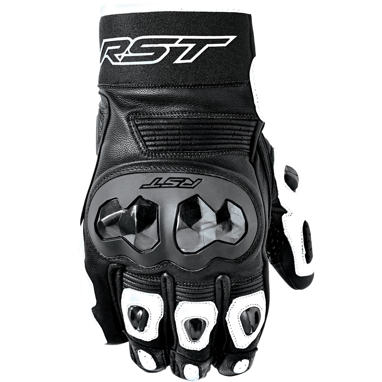 RST Moto Freestyle 3 D3O Leather Gloves - Black/White_1838940