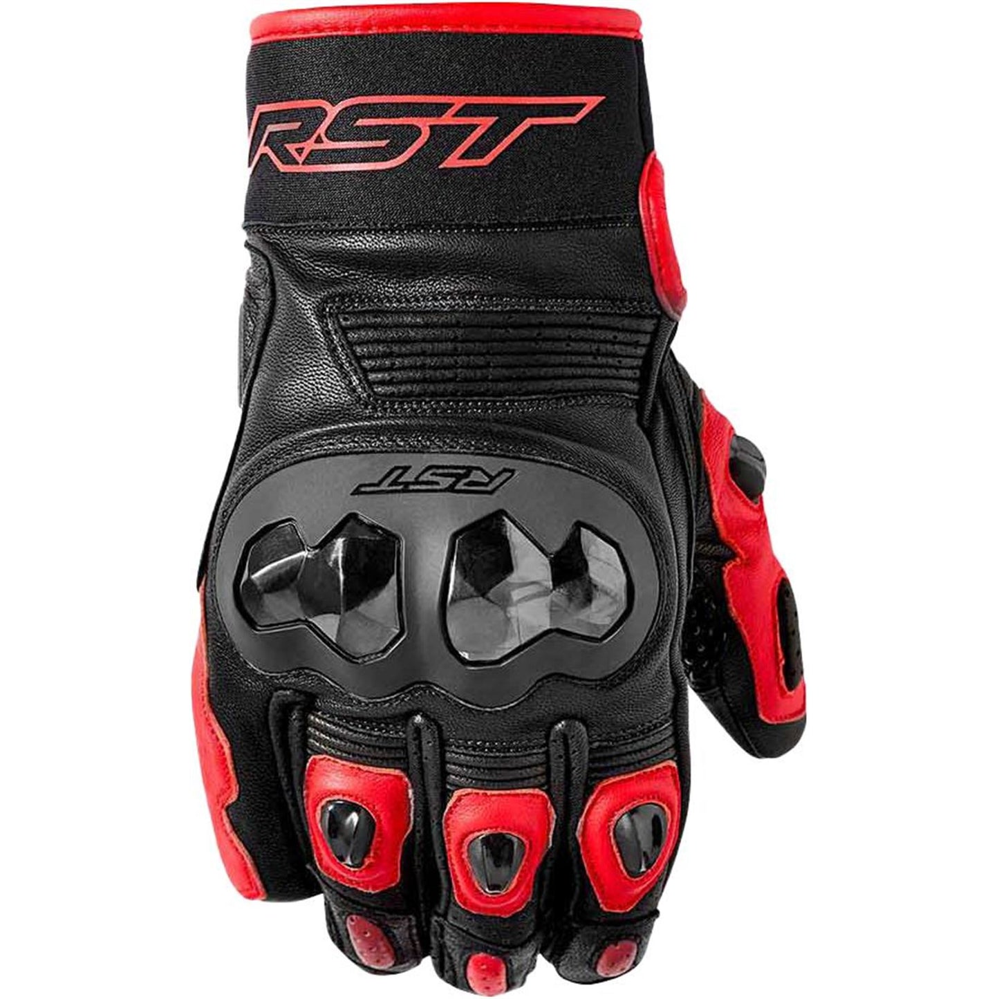 RST Moto Freestyle 3 D3O Leather Gloves - Black/Red_1837570