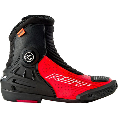 RST Moto Tractech EVO D3O Short Boots - Black/Fluo Red_1888800