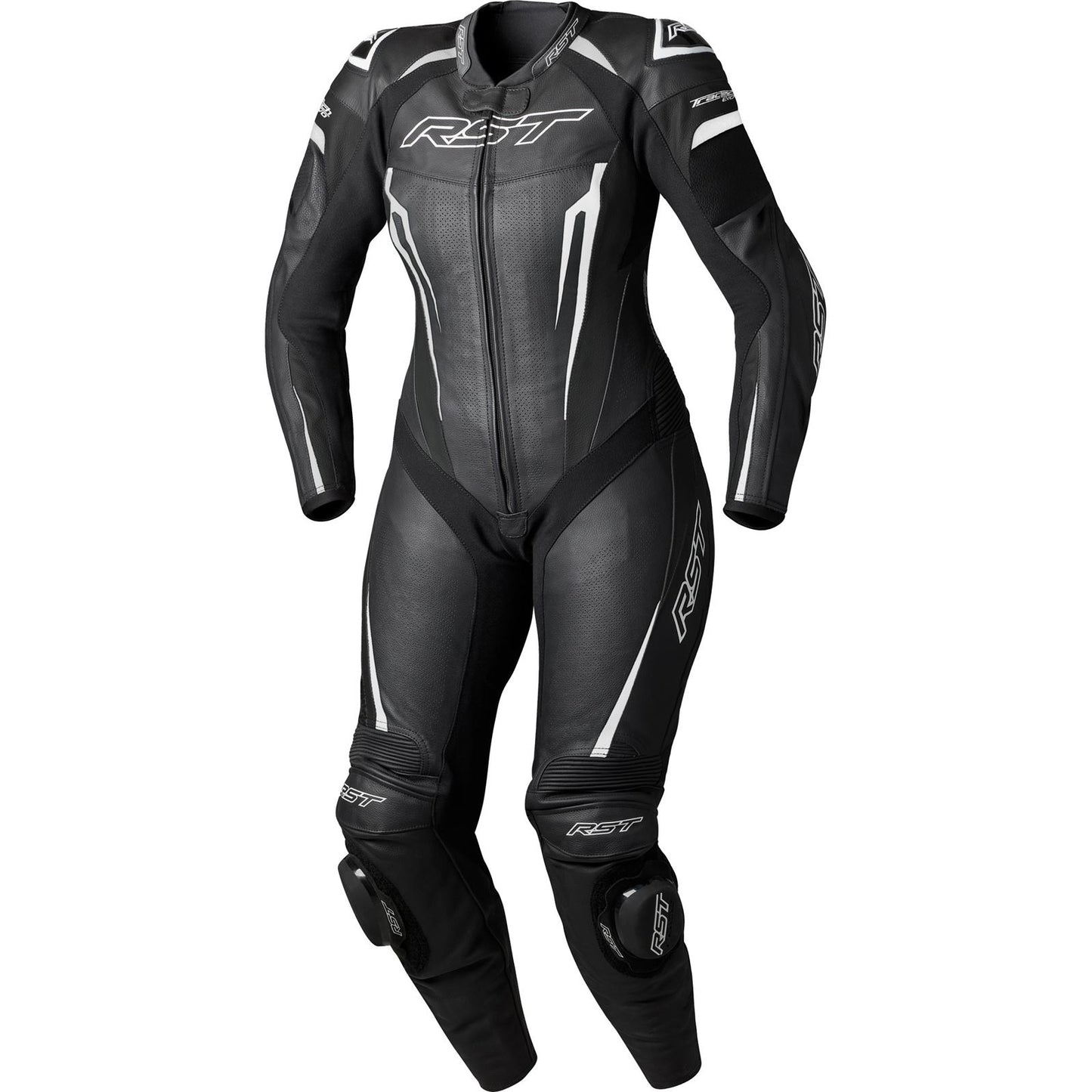 RST Moto Tractech EVO D3O Ladies Moto Leather Suit - Black/White_1838207