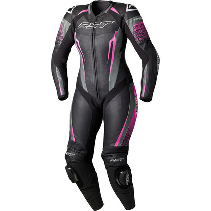RST Moto Tractech EVO D3O Ladies Moto Leather Suit - Black/Pink_1838451