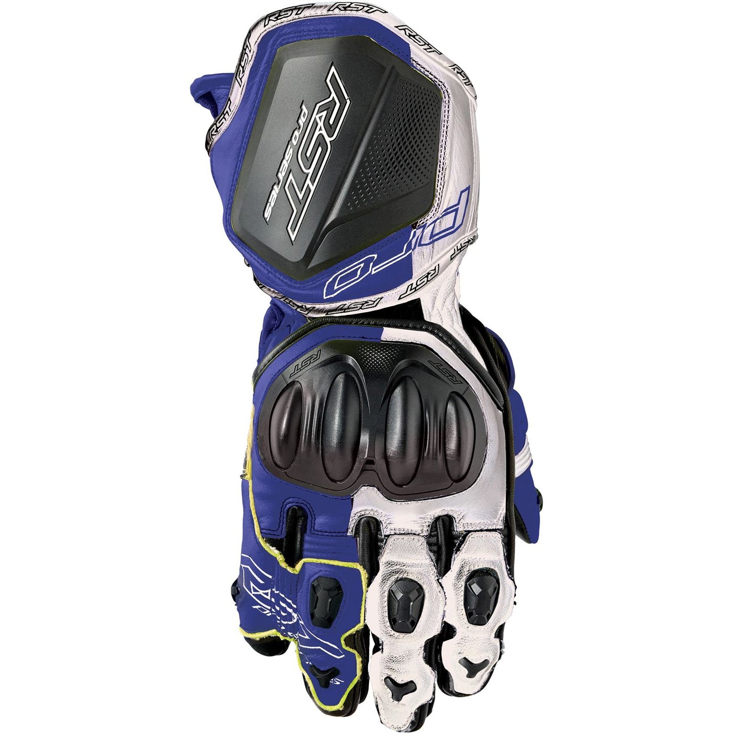 RST Moto Pro Series GP D3O Leather Gloves - White/Blue_1837543