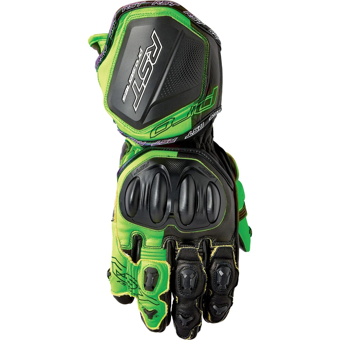 RST Moto Pro Series GP D3O Leather Gloves - Black/Flo Green_1837650