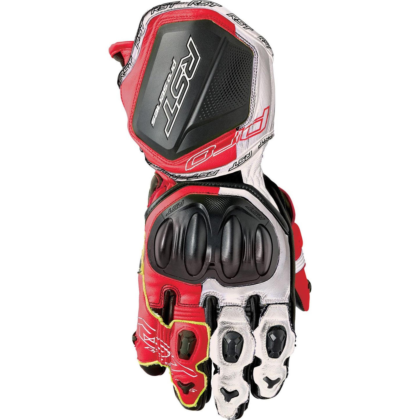 RST Moto Pro Series GP D3O Leather Gloves - Black/Flo Red_1837548