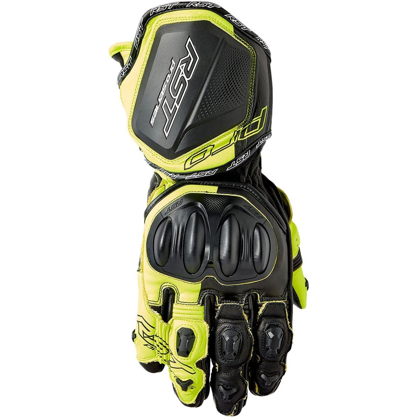 RST Moto Pro Series GP D3O Leather Gloves - Black/Flo Yellow_1837604