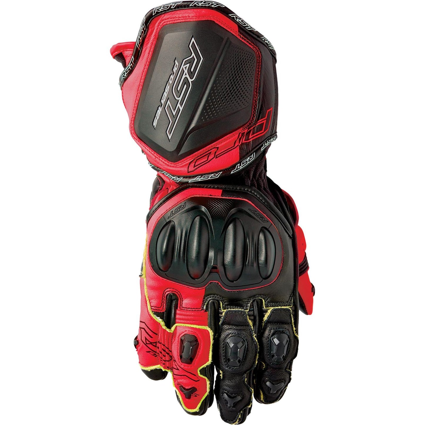 RST Moto Pro Series GP D3O Leather Gloves - White/Red_1837803