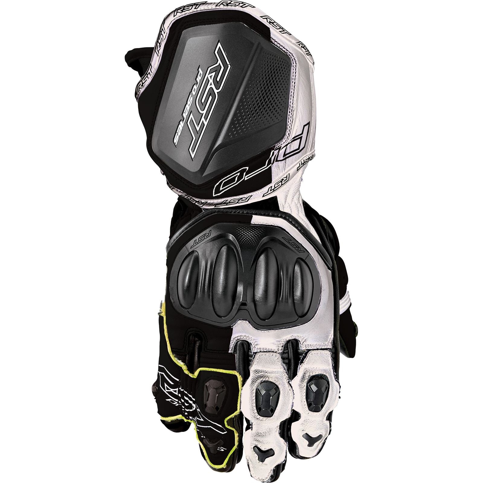 RST Moto Pro Series GP D3O Leather Gloves - Black/White_1839615