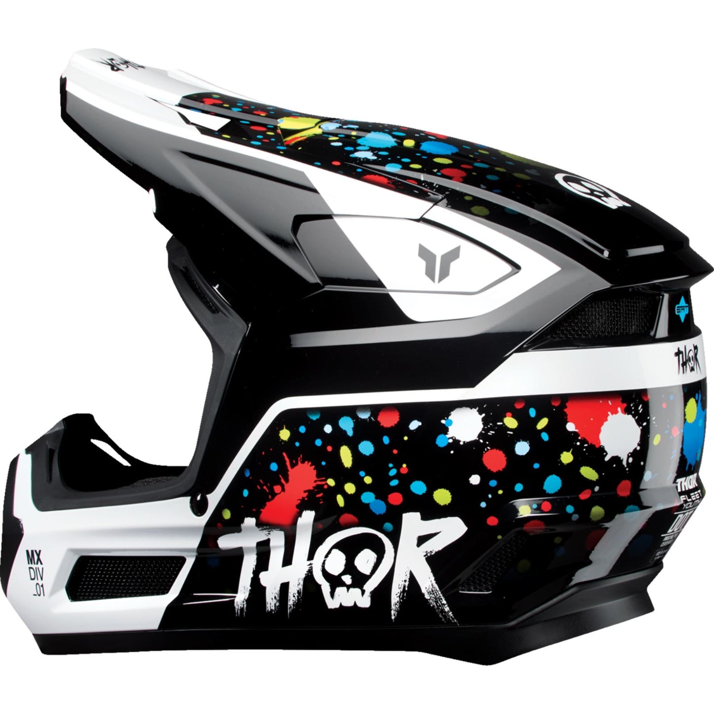 Thor Youth Fleet Helmet - Splat - Black_1831156