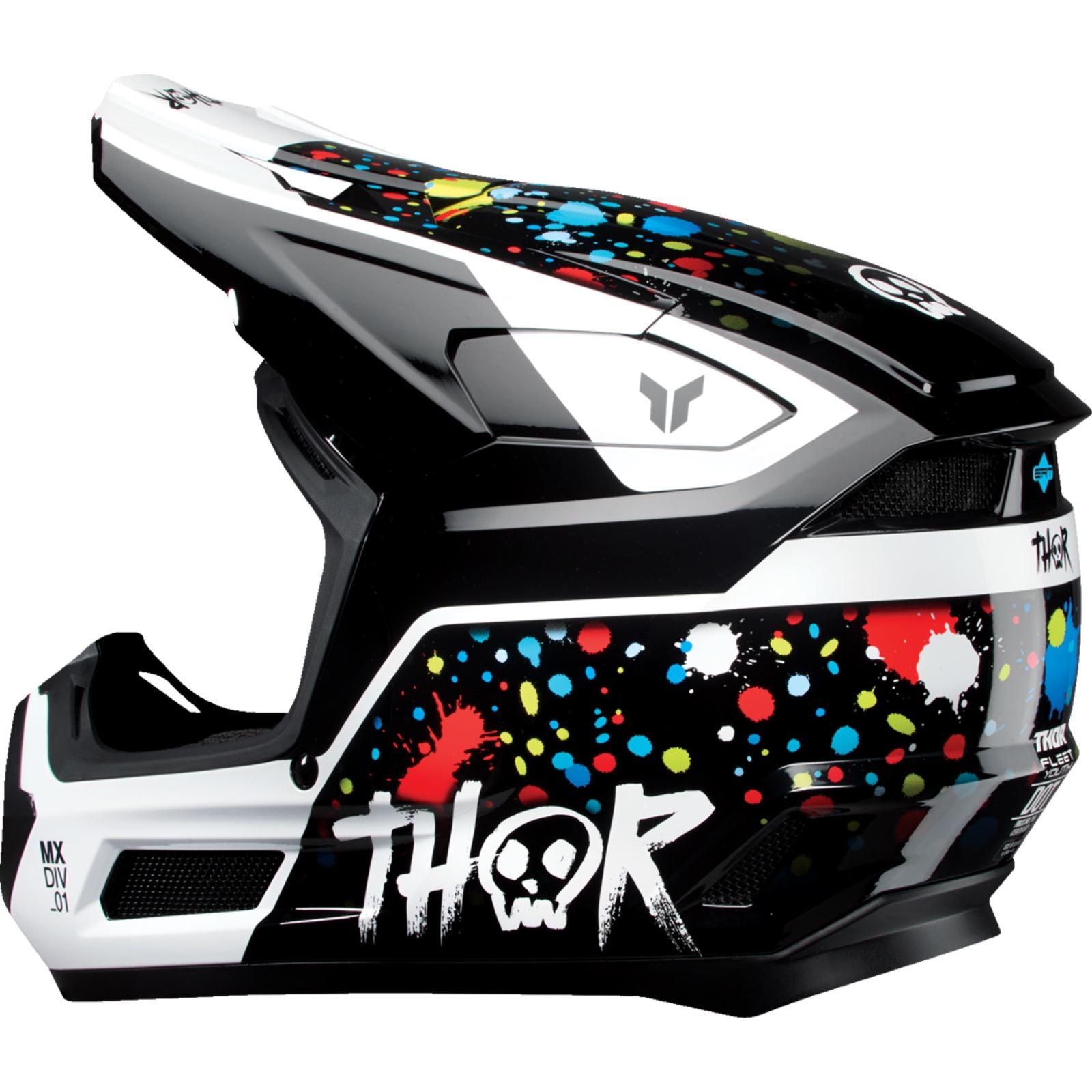 Thor Youth Fleet Helmet - Splat - Black_1831156