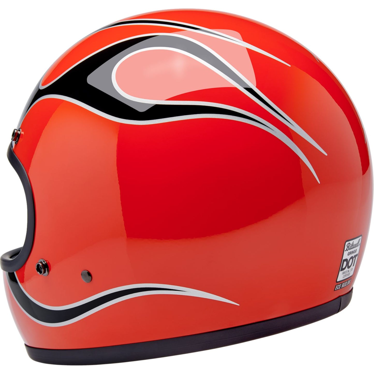 Biltwell Inc. Biltwell Gringo Helmet - Flames - Competition Orange_1840375