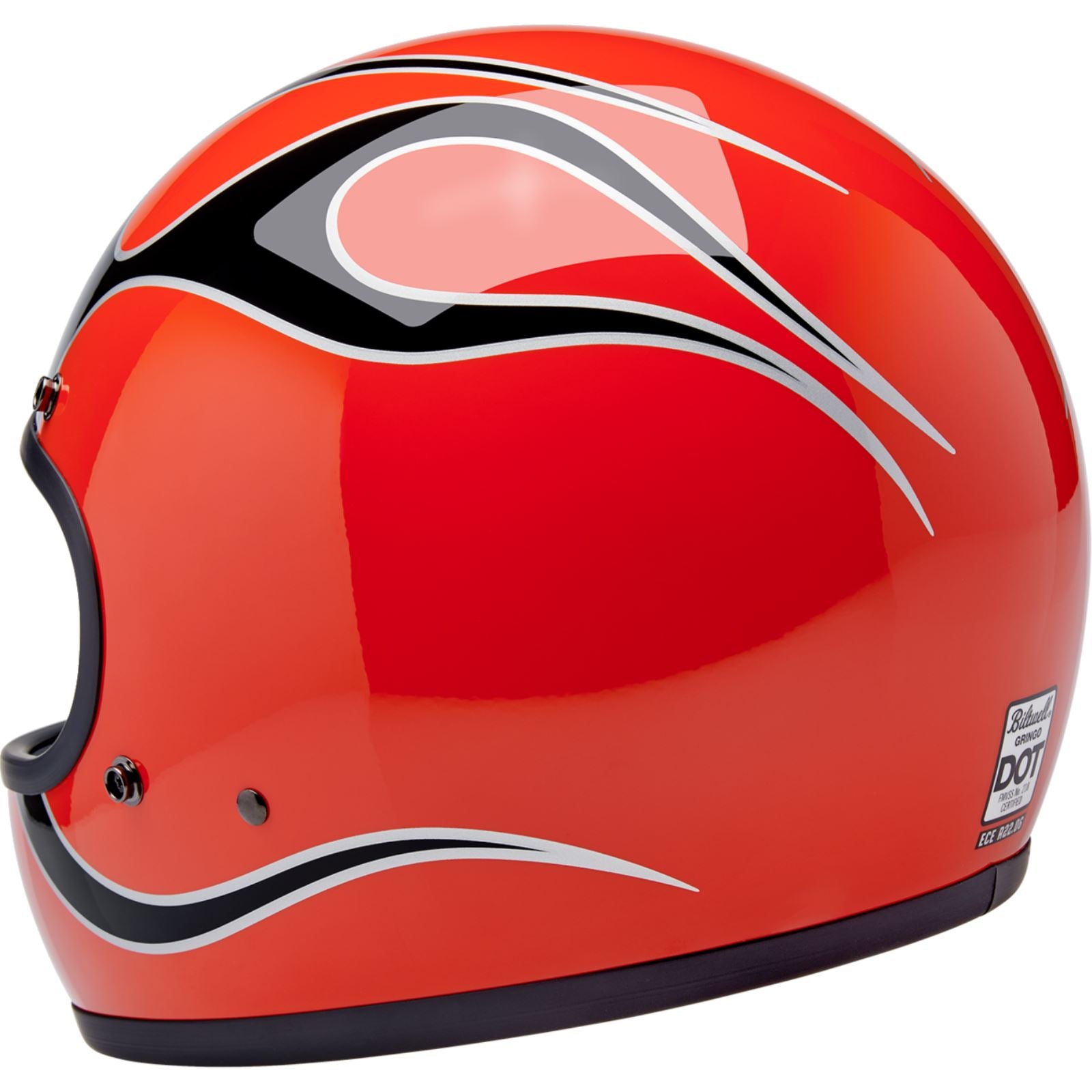Biltwell Inc. Biltwell Gringo Helmet - Flames - Competition Orange_1840375