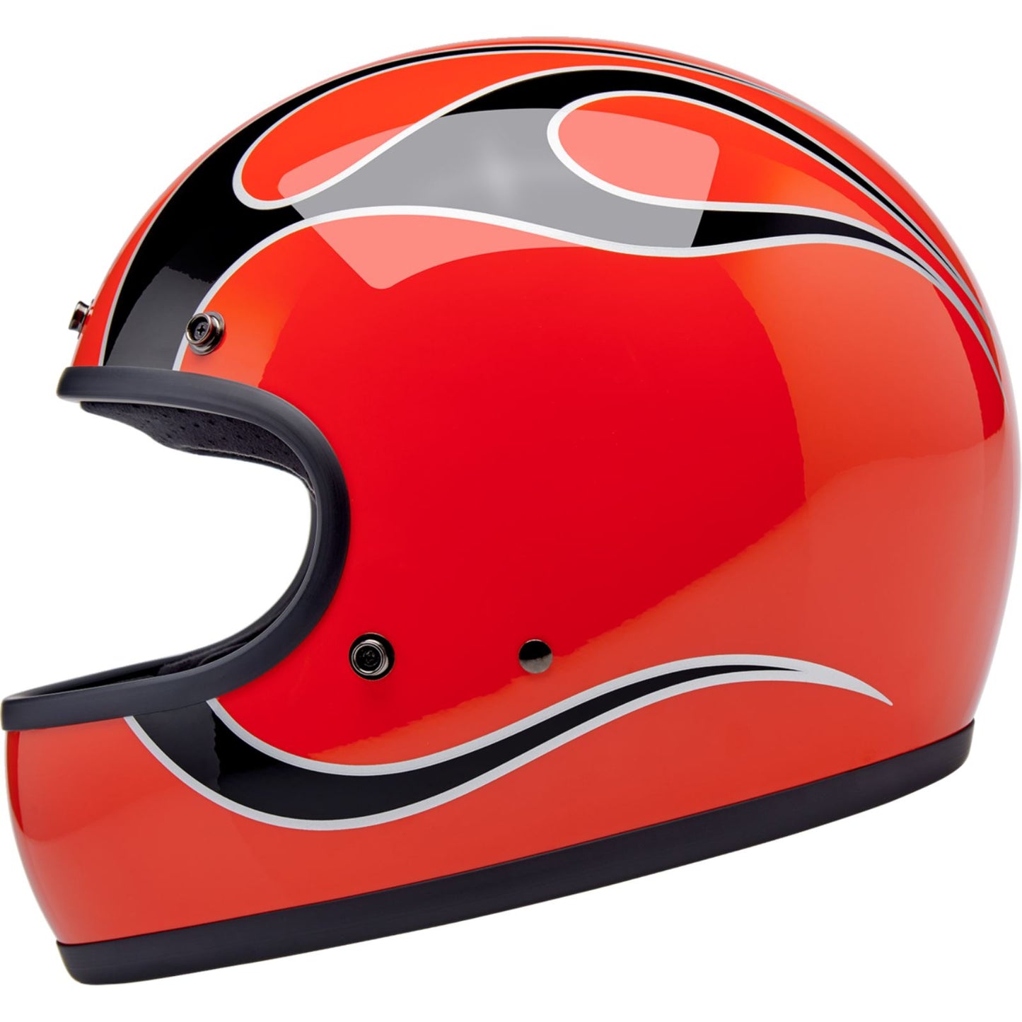 Biltwell Inc. Biltwell Gringo Helmet - Flames - Competition Orange_1840391