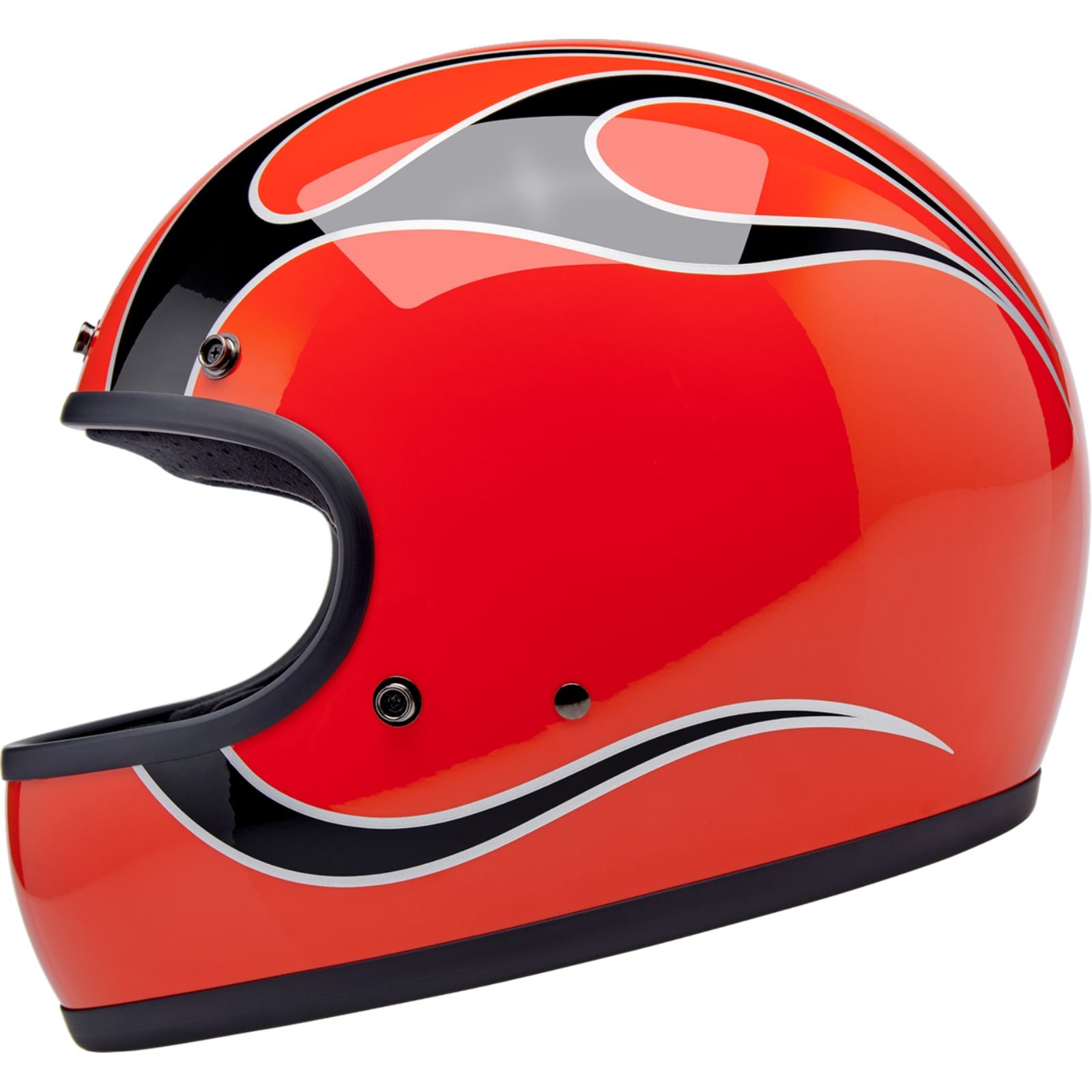 Biltwell Inc. Biltwell Gringo Helmet - Flames - Competition Orange_1840391