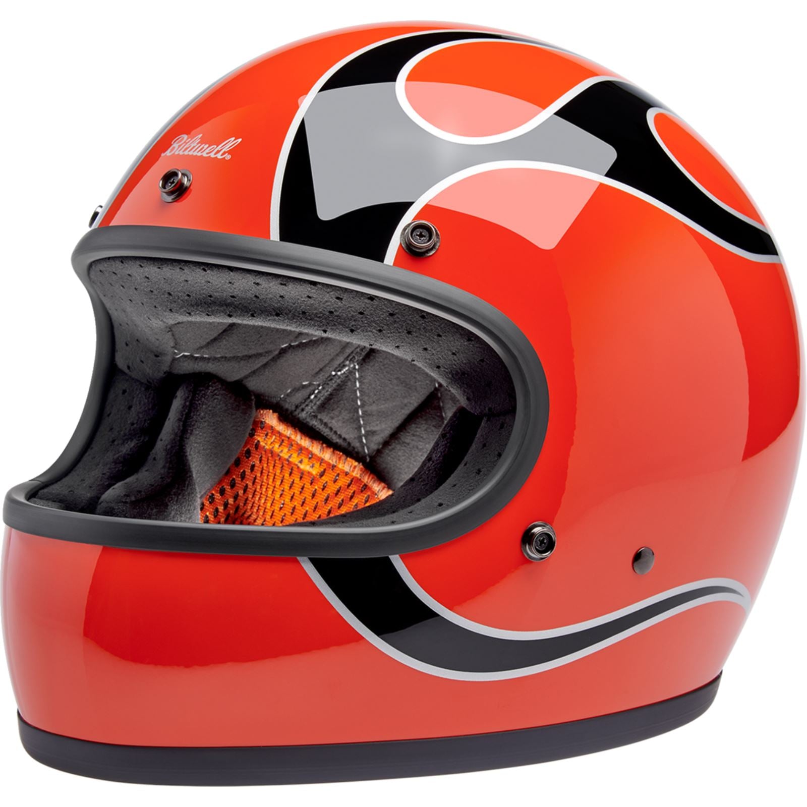 Biltwell Inc. Biltwell Gringo Helmet - Flames - Competition Orange_1841356