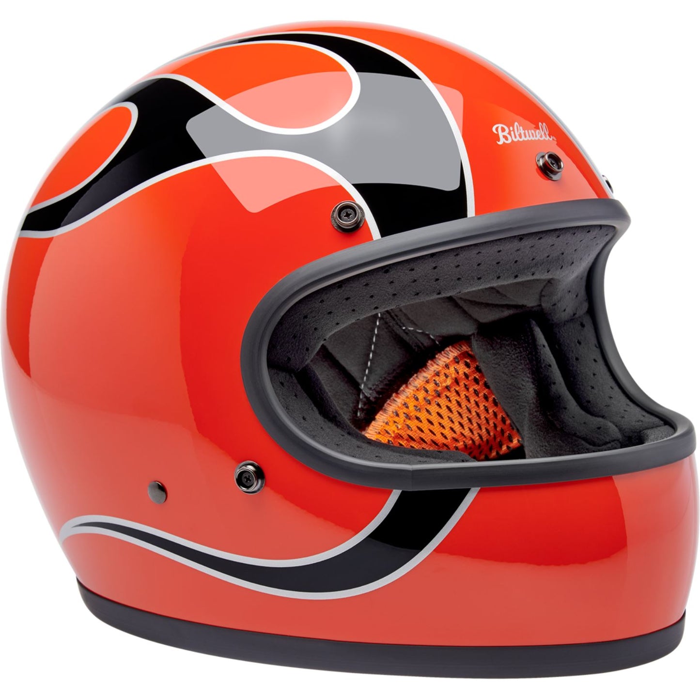 Biltwell Inc. Biltwell Gringo Helmet - Flames - Competition Orange_1841403