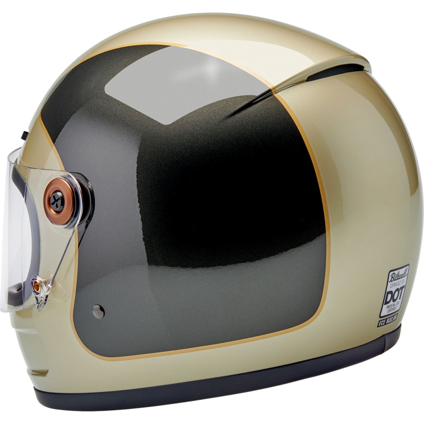 Biltwell Inc. Biltwell Gringo SV Helmet - Tracker - Gloss Metallic Champagne/Charcoal_1841171