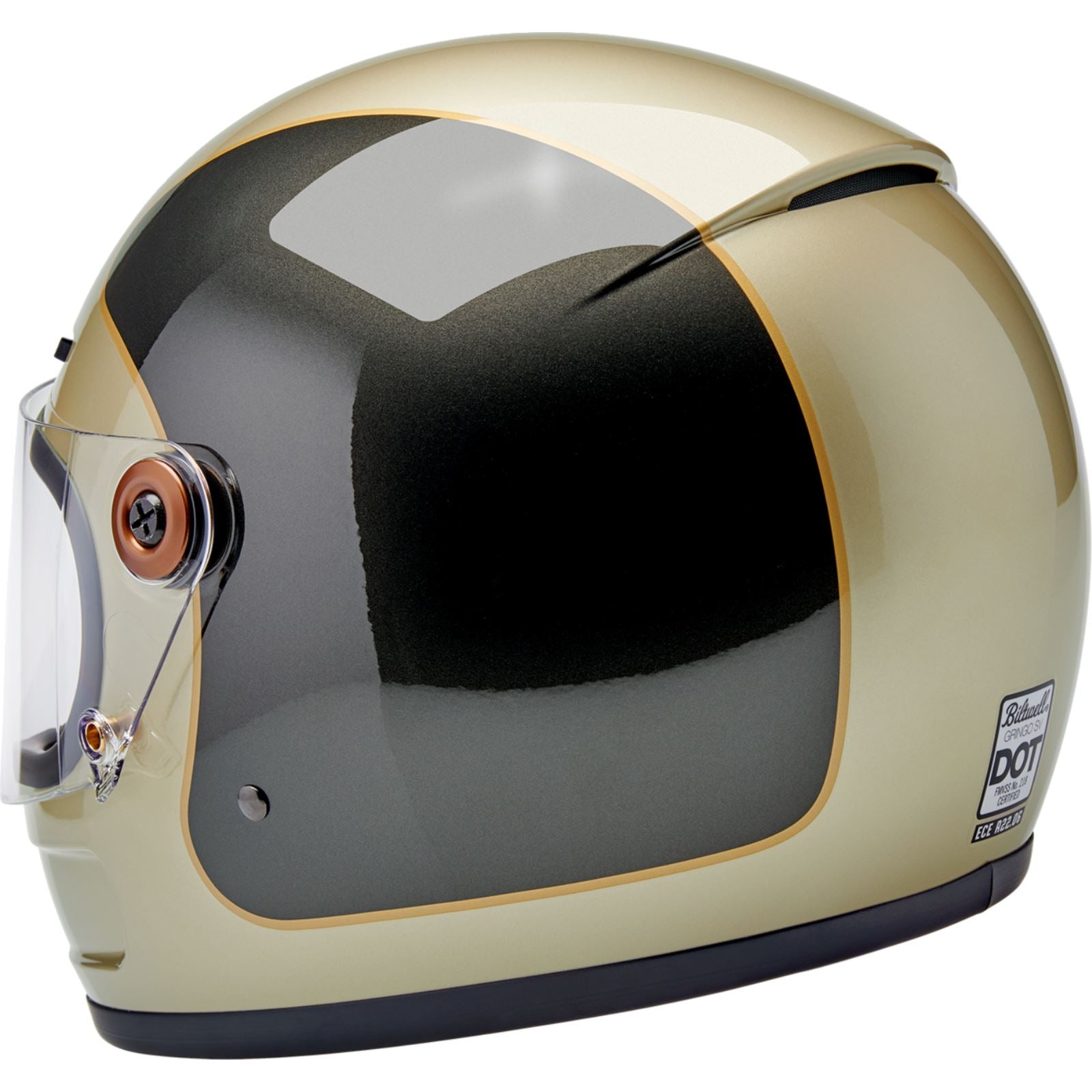 Biltwell Inc. Biltwell Gringo SV Helmet - Tracker - Gloss Metallic Champagne/Charcoal_1841171