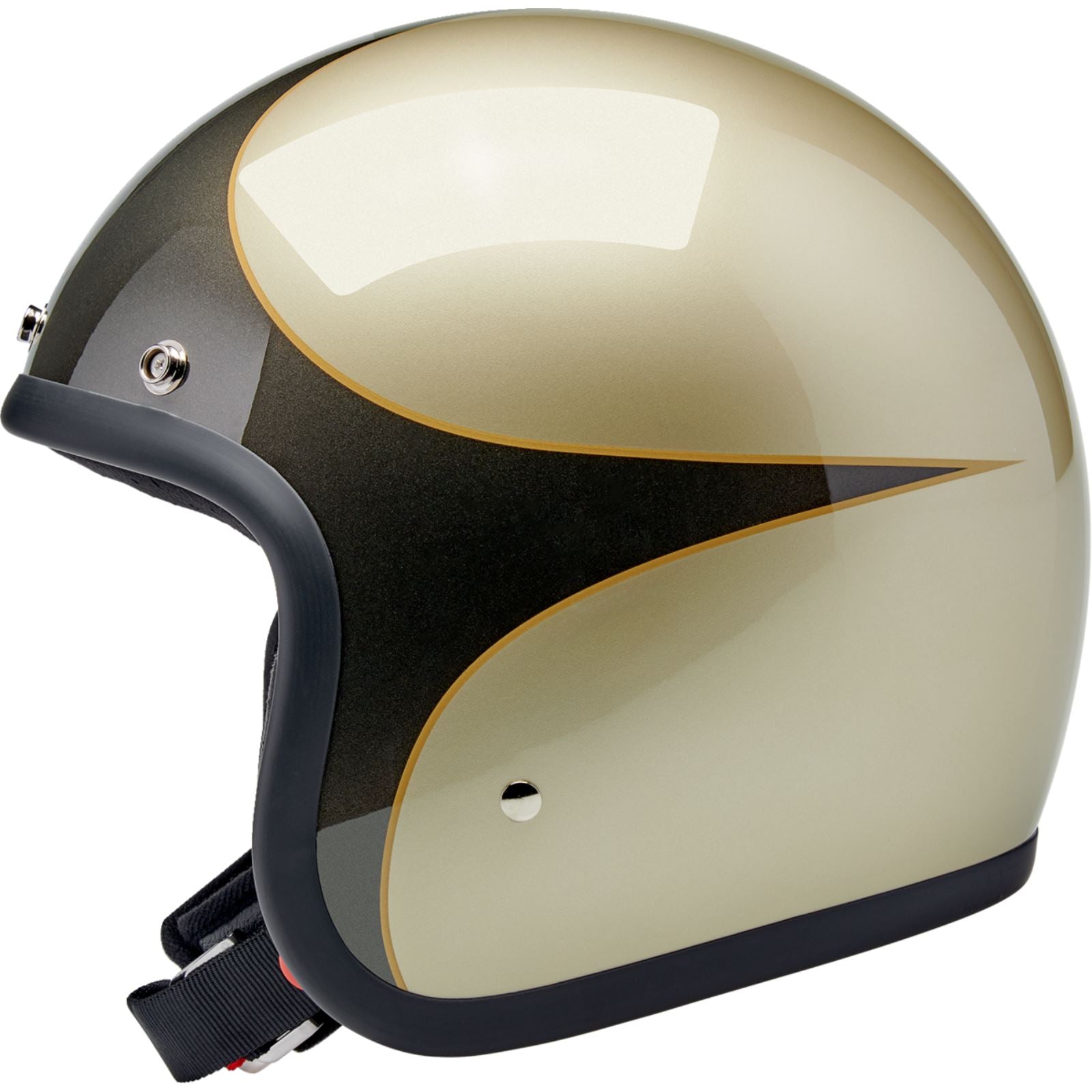 Biltwell Inc. Biltwell Bonanza Helmet - Scallop - Metallic Charcoal/Champagne_1840108