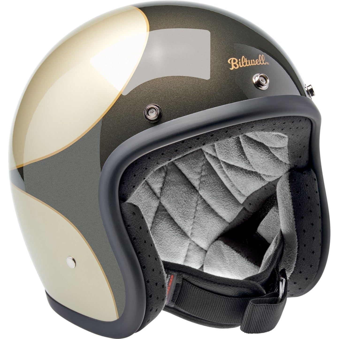 Biltwell Inc. Biltwell Bonanza Helmet - Scallop - Metallic Charcoal/Champagne_1841139
