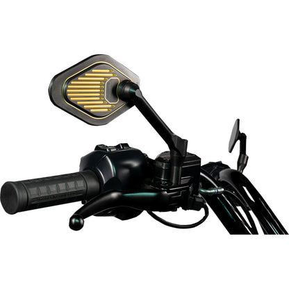 Drag Specialties Mirror - Adjustable - Diamond - Black/Gold - Short Stem - Right [MPN: 0640-1867]_1840589