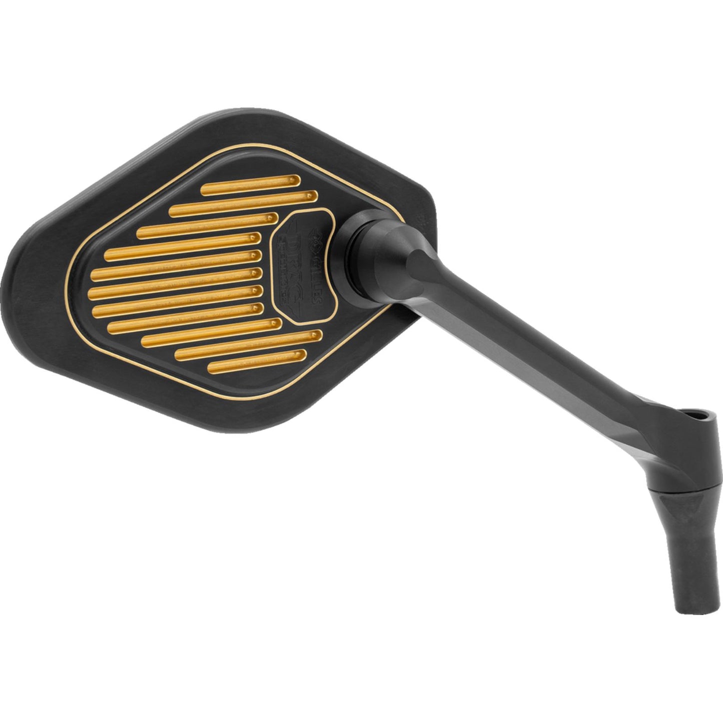Drag Specialties Mirror - Adjustable - Diamond - Black/Gold - Short Stem - Right [MPN: 0640-1867]_1841038