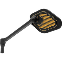 Drag Specialties Mirror - Adjustable - Diamond - Black/Gold - Long Stem - Left [MPN: 0640-1868]_1841113