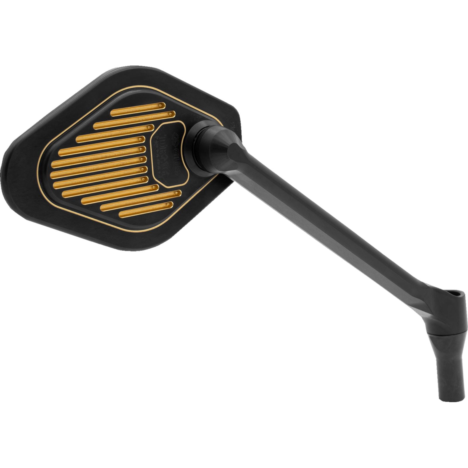 Drag Specialties Mirror - Adjustable - Diamond - Black/Gold - Long Stem - Right [MPN: 0640-1869]_1840602