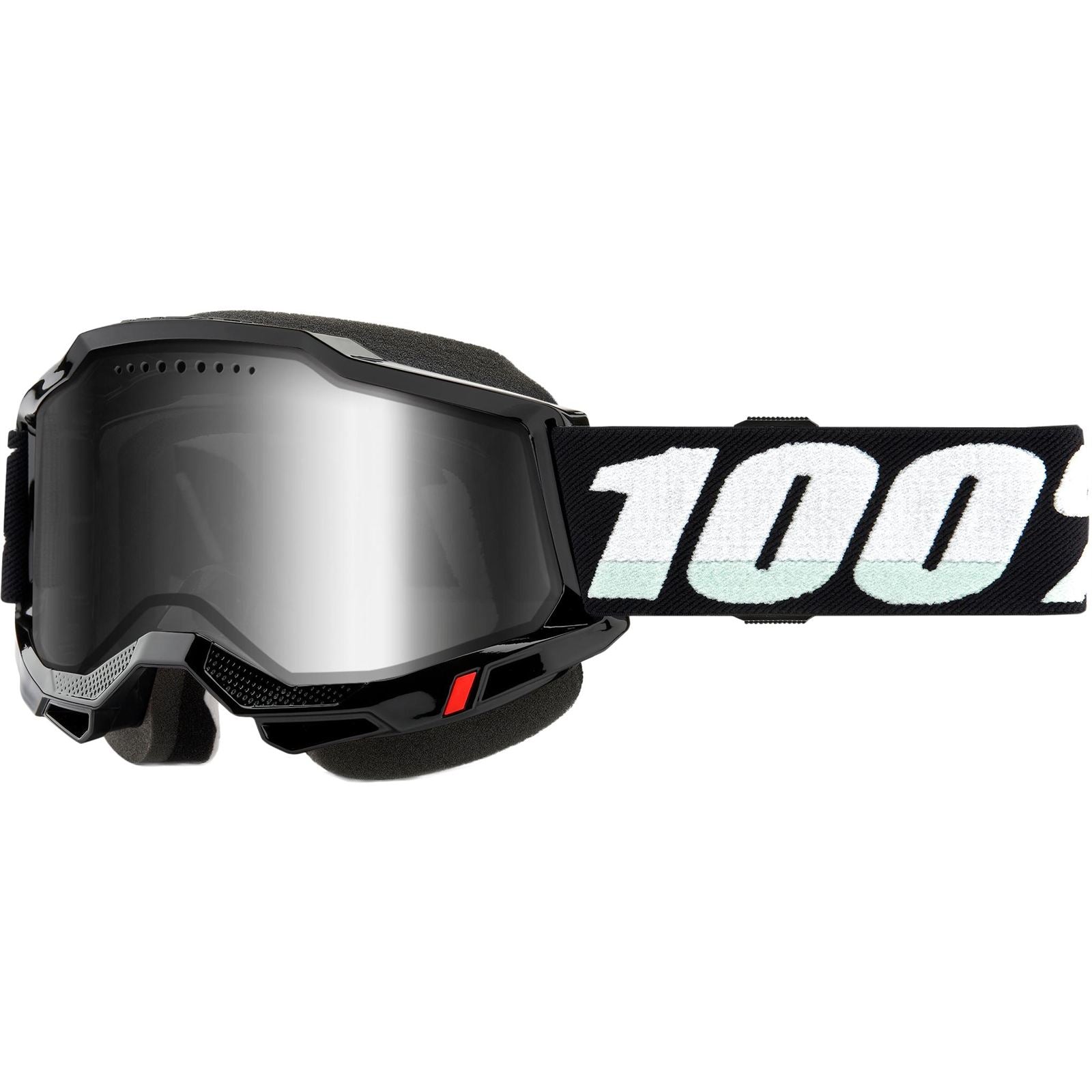 100% Accuri 2 Snowmobile Goggles - Black with Silver Mirror Lens [MPN: 5642-3057-00]_1946922