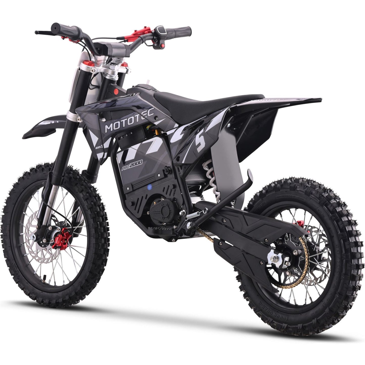 MotoTec USA 60v 2000w Pro Electric Dirt Bike Lithium Grey [MPN: MT-Dirt-Pro-2000_Grey]_1893026
