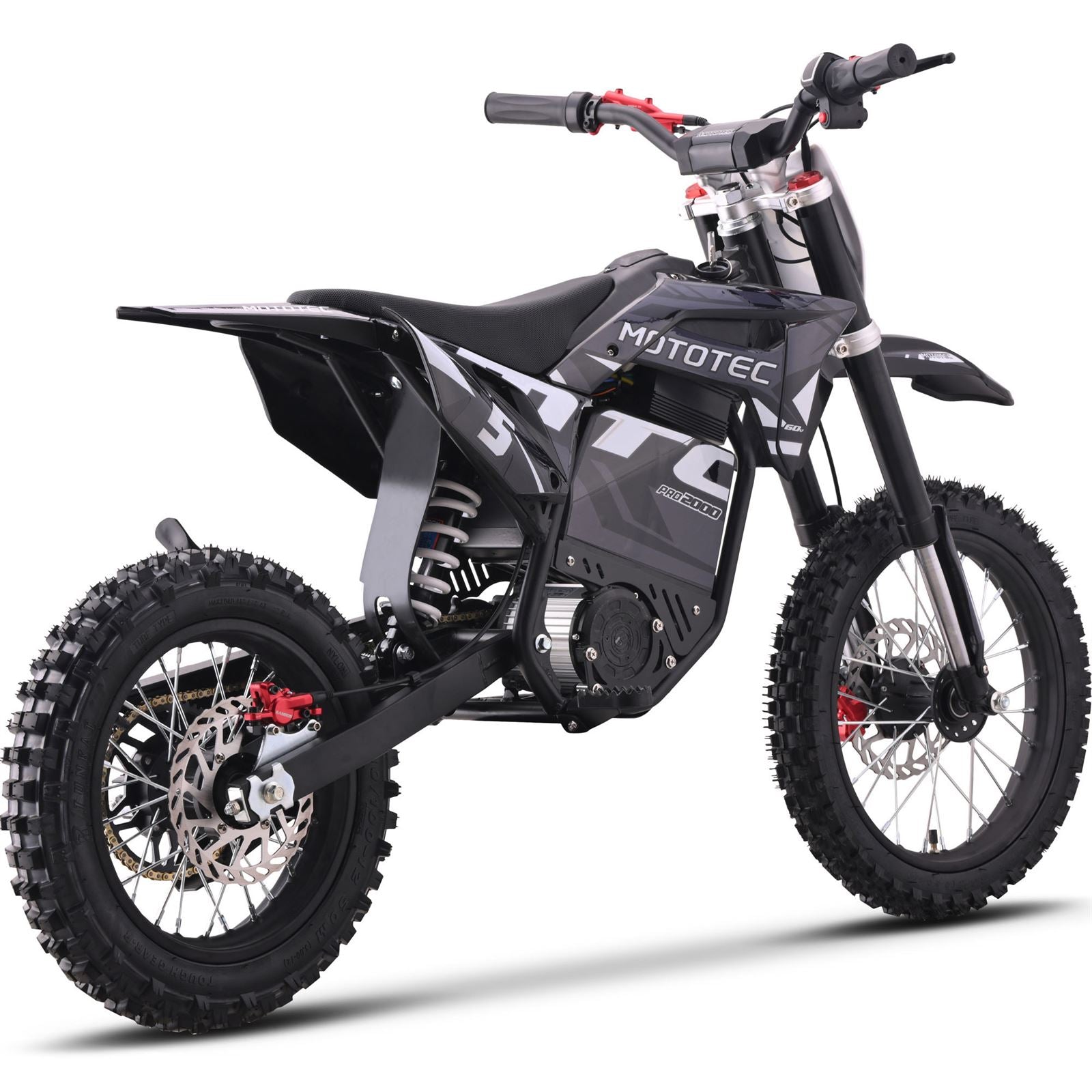 MotoTec USA 60v 2000w Pro Electric Dirt Bike Lithium Grey [MPN: MT-Dirt-Pro-2000_Grey]_1893023